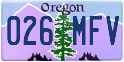 OR license plate 026MFV