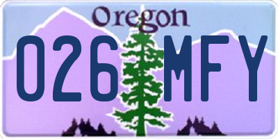 OR license plate 026MFY
