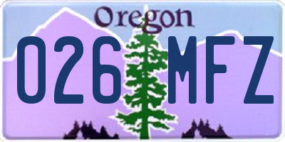 OR license plate 026MFZ