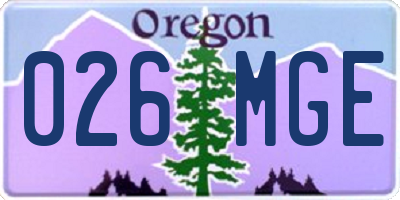 OR license plate 026MGE