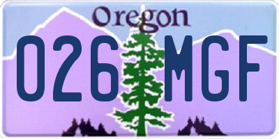 OR license plate 026MGF