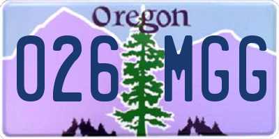 OR license plate 026MGG