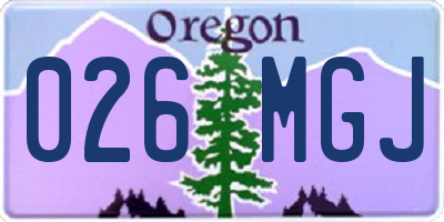 OR license plate 026MGJ