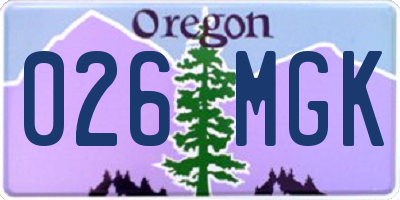 OR license plate 026MGK