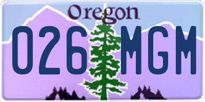OR license plate 026MGM
