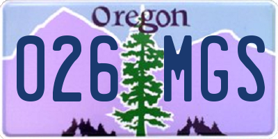 OR license plate 026MGS