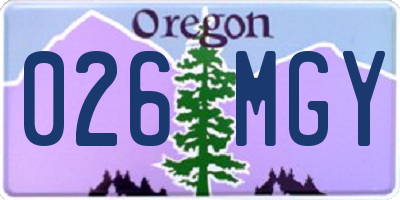OR license plate 026MGY