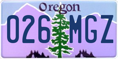 OR license plate 026MGZ
