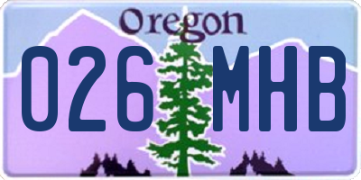 OR license plate 026MHB