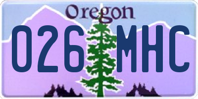 OR license plate 026MHC