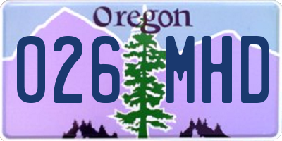 OR license plate 026MHD