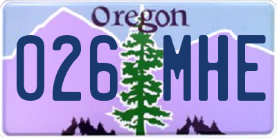 OR license plate 026MHE