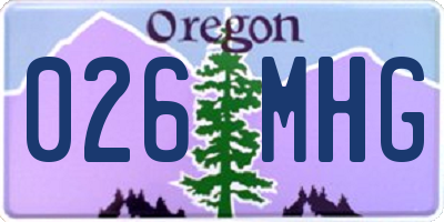 OR license plate 026MHG