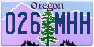 OR license plate 026MHH