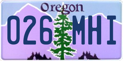 OR license plate 026MHI