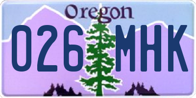 OR license plate 026MHK
