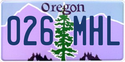 OR license plate 026MHL