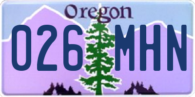 OR license plate 026MHN