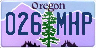 OR license plate 026MHP