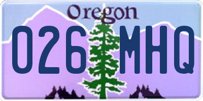OR license plate 026MHQ