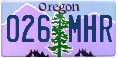 OR license plate 026MHR