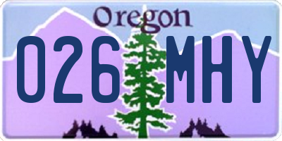 OR license plate 026MHY