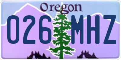 OR license plate 026MHZ