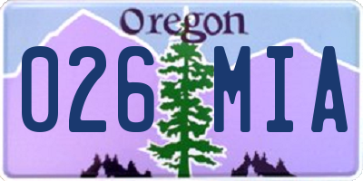 OR license plate 026MIA