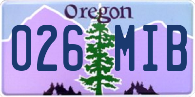 OR license plate 026MIB