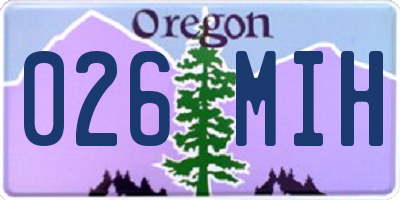OR license plate 026MIH