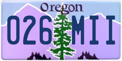 OR license plate 026MII