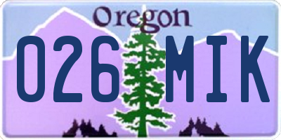 OR license plate 026MIK