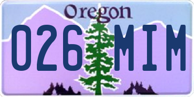 OR license plate 026MIM