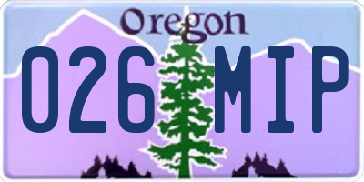 OR license plate 026MIP