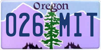 OR license plate 026MIT