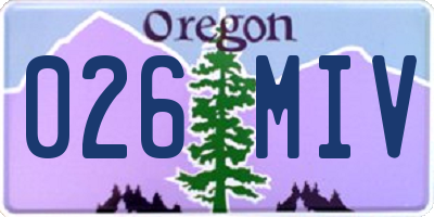 OR license plate 026MIV