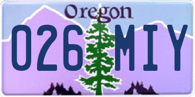 OR license plate 026MIY