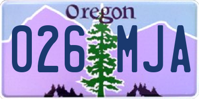 OR license plate 026MJA