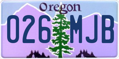OR license plate 026MJB