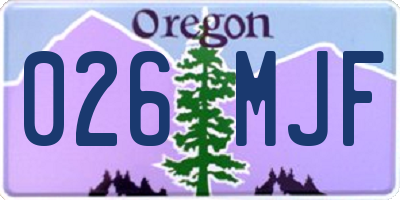 OR license plate 026MJF