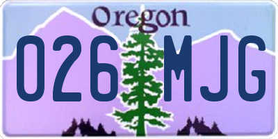 OR license plate 026MJG