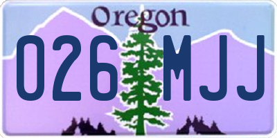 OR license plate 026MJJ
