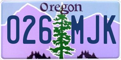 OR license plate 026MJK
