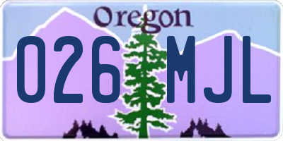 OR license plate 026MJL
