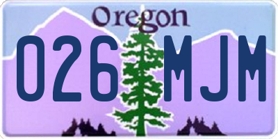 OR license plate 026MJM