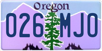 OR license plate 026MJO