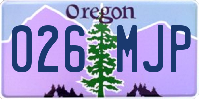 OR license plate 026MJP