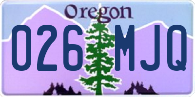 OR license plate 026MJQ