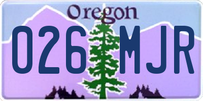 OR license plate 026MJR
