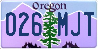 OR license plate 026MJT